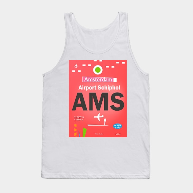 AMS Amsterdam Airport Schiphol Tank Top by Woohoo